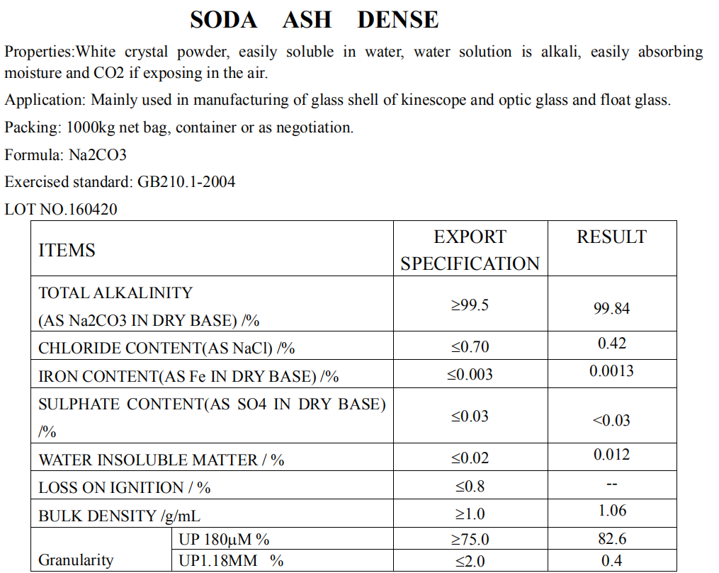 SODA ASH DENSE